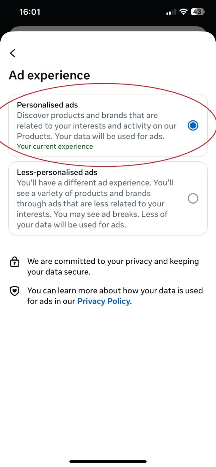 Enable Personalized Ads